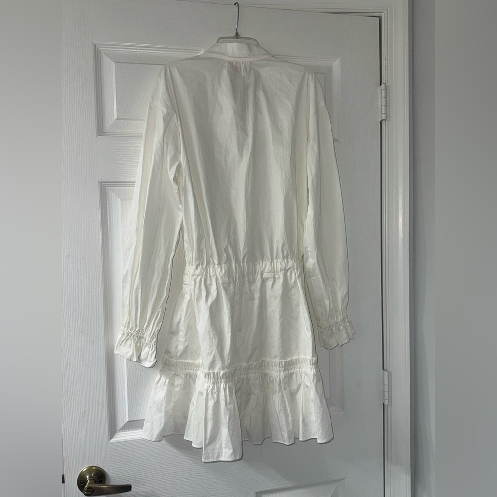 Ramy Brook 'Josephine' White Cotton Tiered Mini Shirt Dress! - Picture 8 of 8